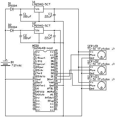 Three servo schematic